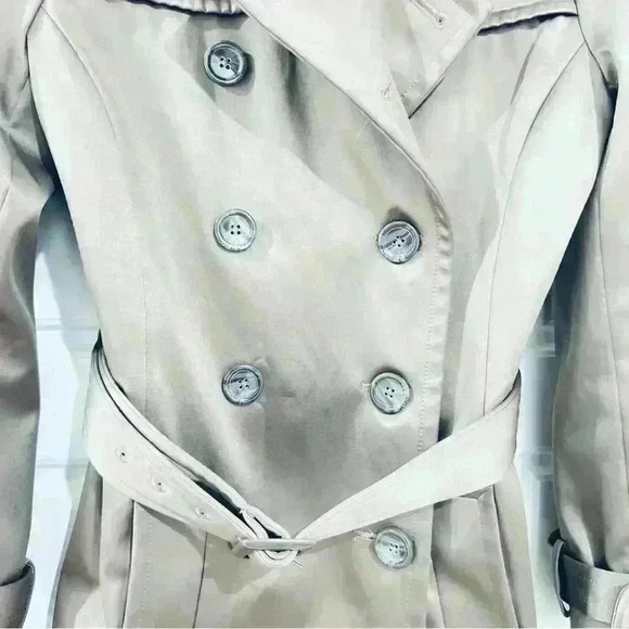 BURTON BY LONDON BEIGE DOUBLE BREAST MID LENGHT TRENCH SIZE 40 - Picture 12 of 16